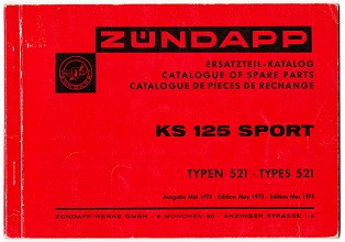 Original Ersatzteilliste Typ 521 KS 125 Sport
