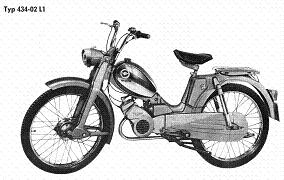 Zndapp-Schaltplan Typ 434 M 25 Mofa (Bergsteiger)