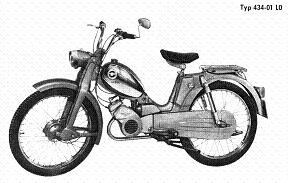 Zndapp-Schaltplan Typ 434 M 50 Moped (Bergsteiger)